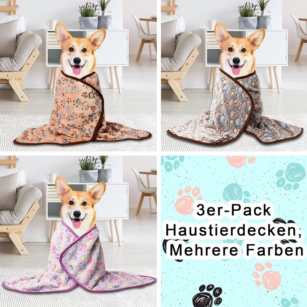 Vilnos antklodžių rinkinys šunims Awaytail, 3 vnt. kaina ir informacija | Guoliai, pagalvėlės | pigu.lt