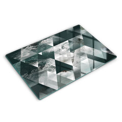 Stiklinė pjaustymo lenta Trikampiai ir vanduo, 80x52 cm цена и информация | Разделочная доска | pigu.lt