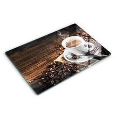 Stiklinė pjaustymo lenta Puodelis ir kavos pupelės, 80x52 cm kaina ir informacija | Pjaustymo lentelės | pigu.lt