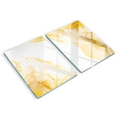 Stiklinė pjaustymo lenta Auksinė abstrakcija, 2x40x52 cm kaina ir informacija | Pjaustymo lentelės | pigu.lt