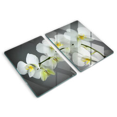 Stiklinė pjaustymo lenta Baltos orchidėjų gėlės, 2x40x52 cm kaina ir informacija | Pjaustymo lentelės | pigu.lt