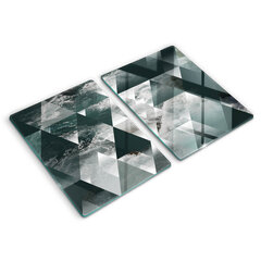 Stiklinė pjaustymo lenta Trikampiai ir vanduo, 2x40x52 cm цена и информация | Разделочная доска | pigu.lt