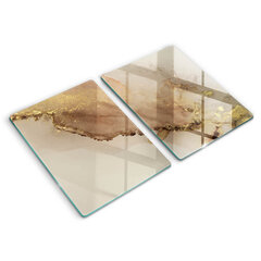 Stiklinė pjaustymo lenta Aukso abstrakcija, 2x40x52 cm kaina ir informacija | Pjaustymo lentelės | pigu.lt
