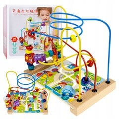 Medinė Montessori dėlionė - labirintas Automobiliai kaina ir informacija | Žaislai kūdikiams | pigu.lt
