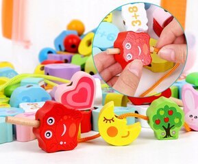 Medinės kaladėlės Montessori, 107 vnt. цена и информация | Игрушки для малышей | pigu.lt
