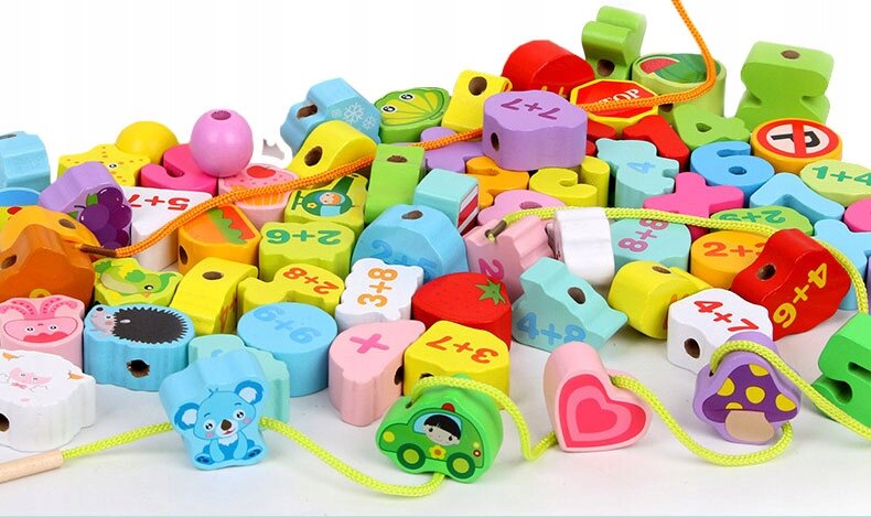 Medinės kaladėlės Montessori, 107 vnt. цена и информация | Žaislai kūdikiams | pigu.lt