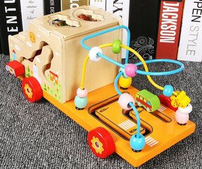 Medinė Montessori dėlionė - rūšiuoklis Automobilis цена и информация | Игрушки для малышей | pigu.lt