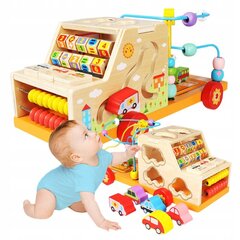 Medinė Montessori dėlionė - rūšiuoklis Automobilis цена и информация | Игрушки для малышей | pigu.lt