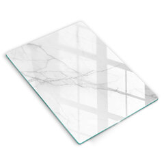 Stiklinė pjaustymo lenta Švelnus baltas marmuras, 40x52 cm kaina ir informacija | Pjaustymo lentelės | pigu.lt
