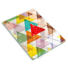 Stiklinė pjaustymo lenta Dažyti trikampiai, 40x52 cm kaina ir informacija | Pjaustymo lentelės | pigu.lt
