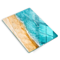 Stiklinė pjaustymo lenta Paplūdimio pakrantė ir jūra, 40x52 cm kaina ir informacija | Pjaustymo lentelės | pigu.lt