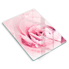 Stiklinė pjaustymo lenta Rasos lašai ir rožių žiedas, 40x52 cm kaina ir informacija | Pjaustymo lentelės | pigu.lt