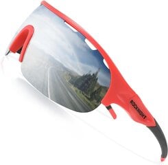 Спортивные солнцезащитные очки ROCKNIGHT HD, красная оправа/серебряная линза цена и информация | Спортивные очки | pigu.lt