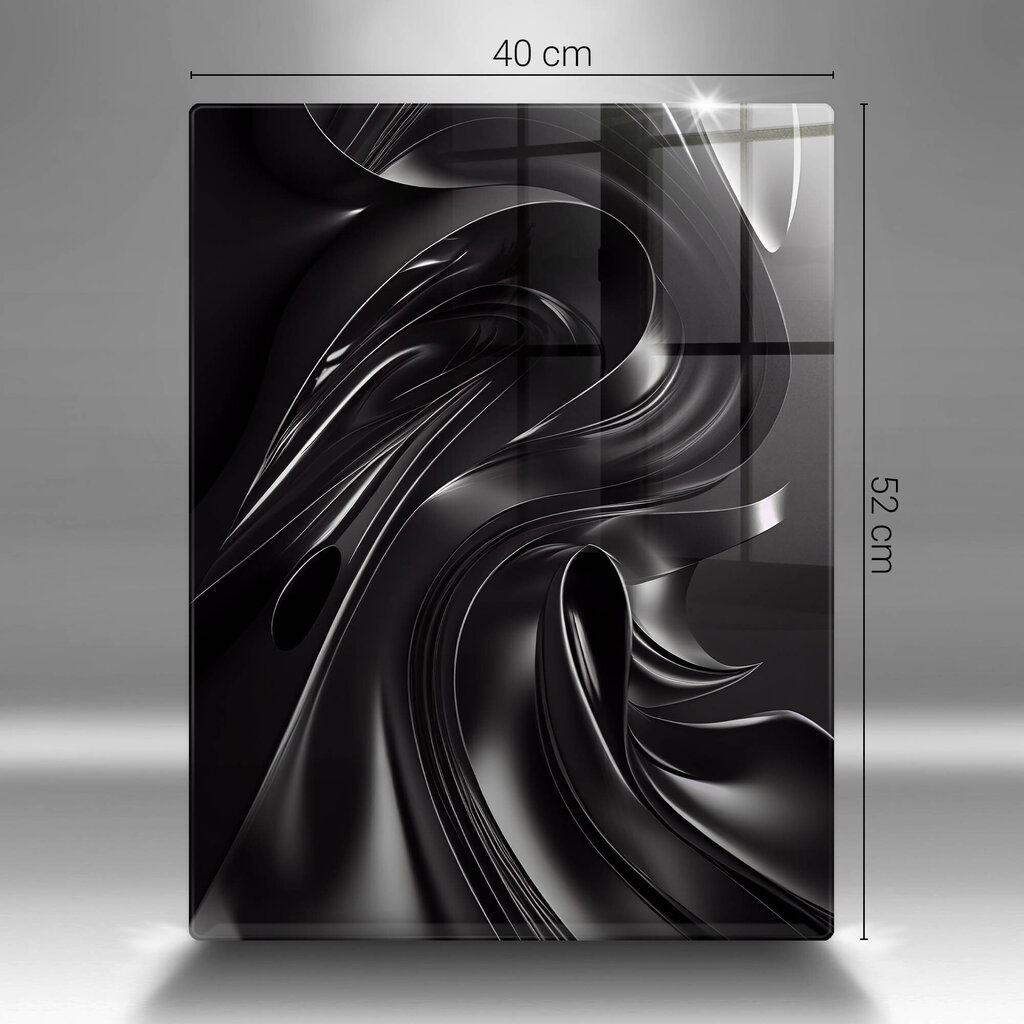 Stiklinė pjaustymo lenta Abstrakti juoda masė, 40x52 cm kaina ir informacija | Pjaustymo lentelės | pigu.lt