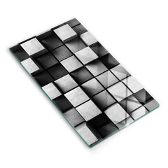 Stiklinė pjaustymo lenta Abstraktūs 3D kvadratai, 30x52 cm kaina ir informacija | Pjaustymo lentelės | pigu.lt