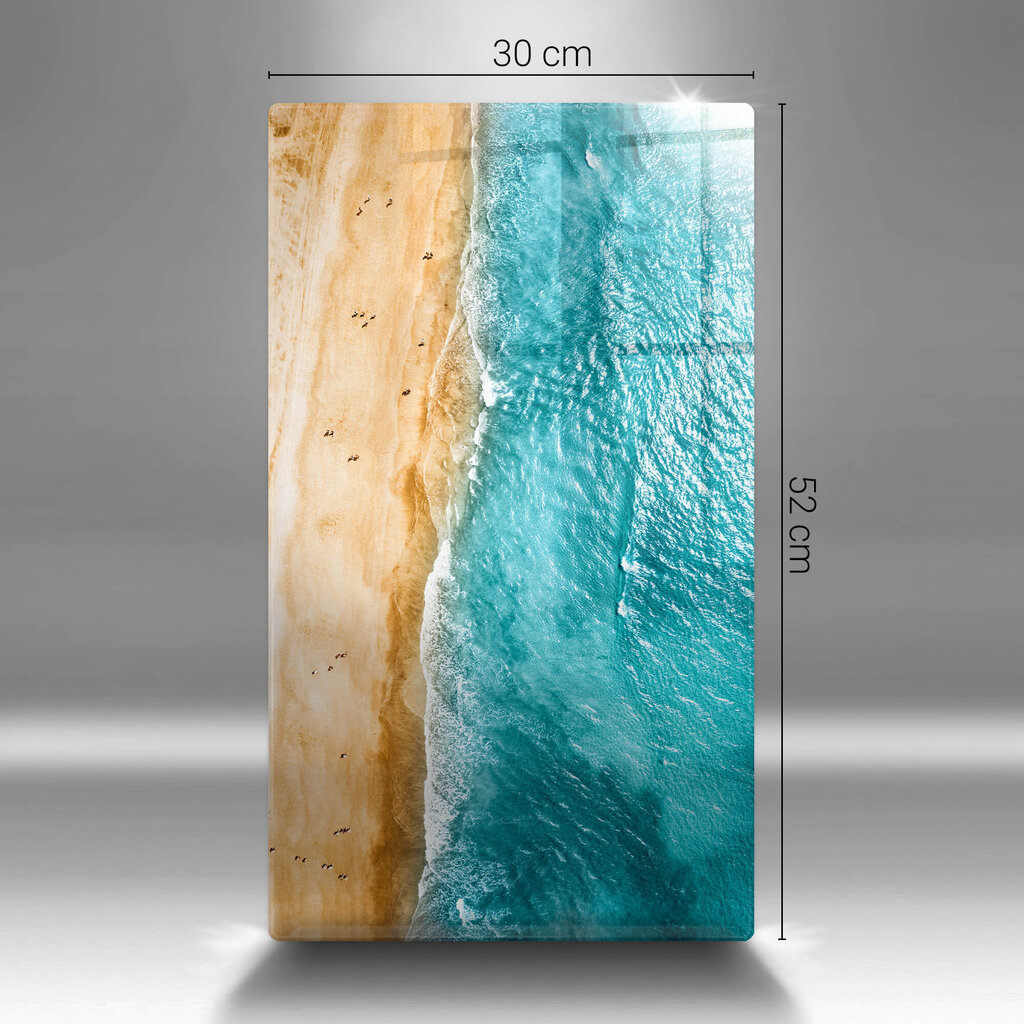 Stiklinė pjaustymo lenta Paplūdimio pakrantė ir jūra, 30x52 cm kaina ir informacija | Pjaustymo lentelės | pigu.lt