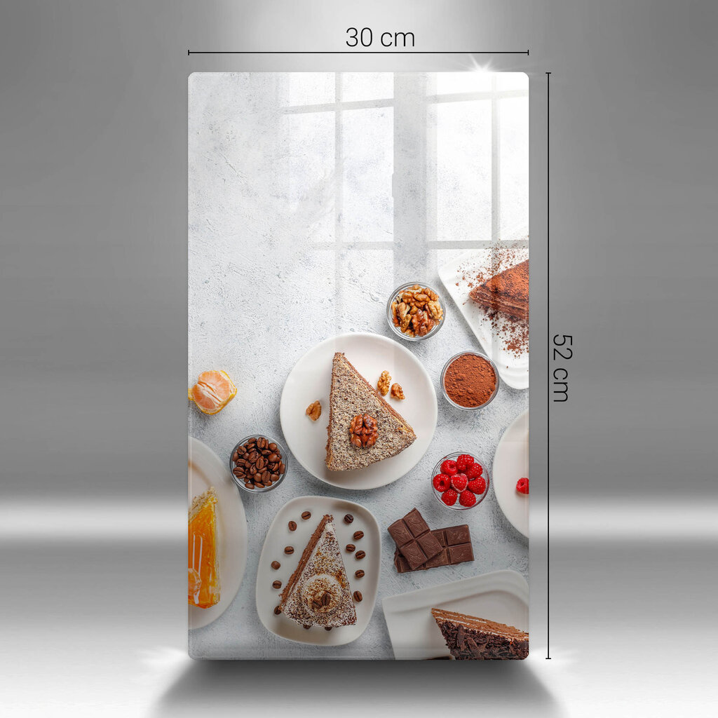 Stiklinė pjaustymo lenta Torto saldumas, 30x52 cm kaina ir informacija | Pjaustymo lentelės | pigu.lt