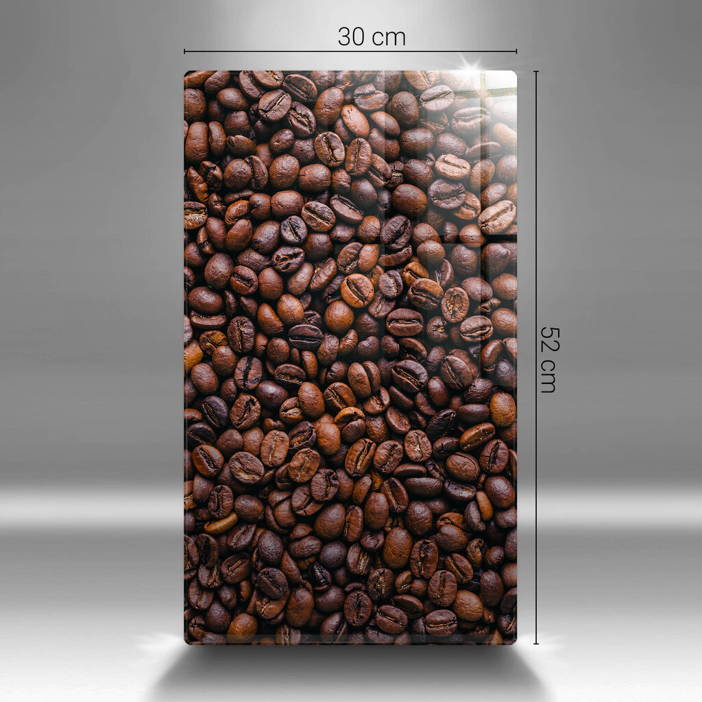 Stiklinė pjaustymo lenta Kavos pupelės, 30x52 cm kaina ir informacija | Pjaustymo lentelės | pigu.lt