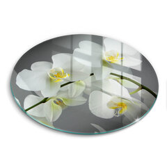 Stiklinė pjaustymo lenta Baltos orchidėjų gėlės, 30 cm kaina ir informacija | Pjaustymo lentelės | pigu.lt