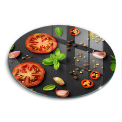 Stiklinė pjaustymo lenta Pomidorai ir prieskoniai, 30 cm kaina ir informacija | Pjaustymo lentelės | pigu.lt