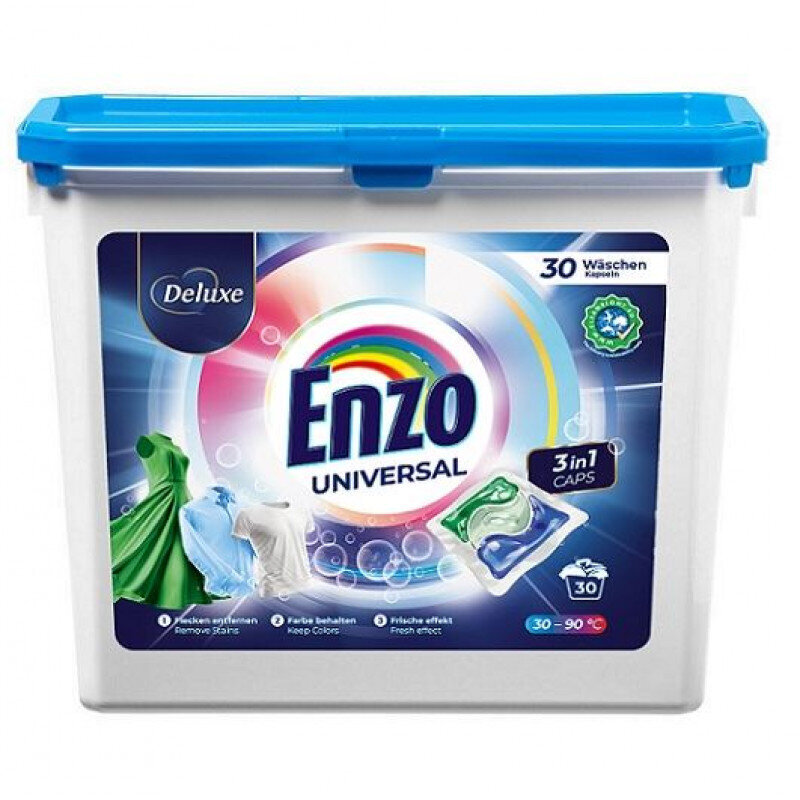 Enzo skalbimo kapsulės Deluxe 3in1 Universal, 30 vnt. цена и информация | Skalbimo priemonės | pigu.lt