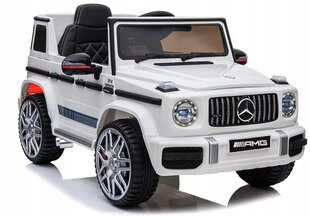 Vienvietis elektromobilis Mercedes G63, baltas kaina ir informacija | Elektromobiliai vaikams | pigu.lt