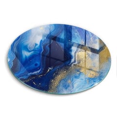 Stiklinė pjaustymo lenta Mėlynas marmuras ir auksas, 30 cm цена и информация | Разделочная доска | pigu.lt