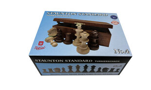 6achmatų dėžutė su šachmatais Staunton Standart Nr.4 kaina ir informacija | Stalo žaidimai, galvosūkiai | pigu.lt