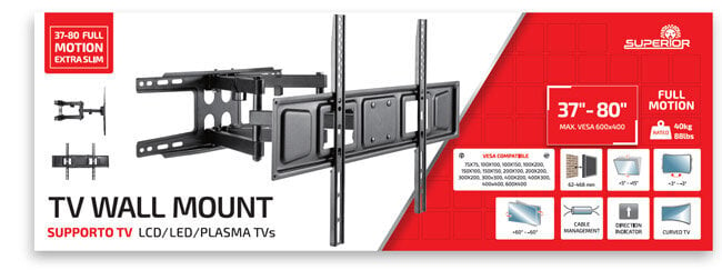 Superior Electronics Full Motion Extra Slim 37-70'' цена и информация | Televizorių laikikliai, tvirtinimai | pigu.lt