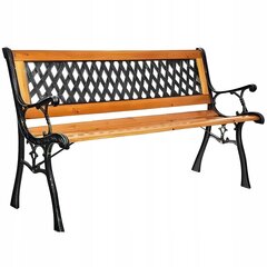 Садовая скамейка Gogarden 125x73x38, коричневый/черный цена и информация | Садовые скамейки | pigu.lt