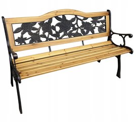 Садовая скамейка Gogarden 125x76x32, коричневый/черный цена и информация | Садовые скамейки | pigu.lt