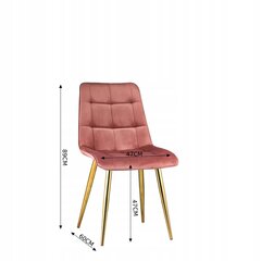 Kėdė Coral Gold Soft Velvet, rožinė цена и информация | Офисные кресла | pigu.lt