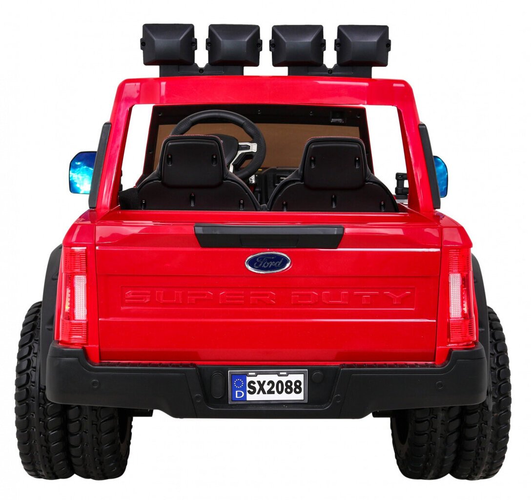 Dvivietis vaikiškas elektromobilis Ford Super Duty, raudonas цена и информация | Elektromobiliai vaikams | pigu.lt