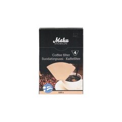 Kavos filtrai "Maku", dydis 4, 100 vnt. цена и информация | Кухонная утварь | pigu.lt