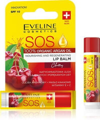 Lūpų balzamas Eveline Cosmetics SOS 100% organinis argano aliejus vyšnių, 4,5 ml цена и информация | Помады, бальзамы, блеск для губ | pigu.lt