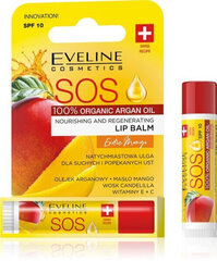 Lūpų balzamas Eveline Cosmetics SOS 100% Organic Argan Oil Exotic Mango, 4,5 ml цена и информация | Помады, бальзамы, блеск для губ | pigu.lt