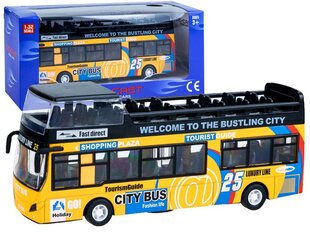 Dviaukštis autobusas su garsais ir šviesomis Die-Cast Model, geltonas kaina ir informacija | Žaislai berniukams | pigu.lt