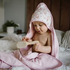 Babyono rankšluostis, 100x100 cm, rožinis kaina ir informacija | Rankšluosčiai | pigu.lt