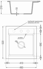 Granitinė virtuvinė plautuvė Mexen Vito su maišytuvu ir sifonu, Black+Chrome kaina ir informacija | Virtuvinės plautuvės | pigu.lt