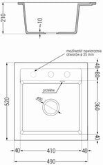 Granitinė virtuvinė plautuvė Mexen Vito su maišytuvu ir sifonu, Black granite цена и информация | Раковины на кухню | pigu.lt