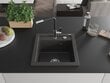 Granitinė virtuvinė plautuvė Mexen Vito su maišytuvu ir sifonu, Black granite/Black/Chrome kaina ir informacija | Virtuvinės plautuvės | pigu.lt