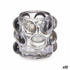 Žvakidė Mikrogranulės Pilka Stiklas 8.4 x 9 x 8.4 cm (12 vnt.) цена и информация | Подсвечники, свечи | pigu.lt