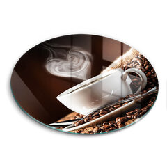 Stiklinė pjaustymo lenta Kava ir puodelis, 40 cm kaina ir informacija | Pjaustymo lentelės | pigu.lt