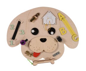 Medinė manipuliacinė lenta šuo 49x37x6,5 цена и информация | Развивающие игрушки | pigu.lt