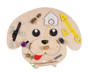 Medinė manipuliacinė lenta šuo 49x37x6,5 цена и информация | Развивающие игрушки | pigu.lt