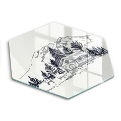Stiklinė pjaustymo lenta Kotedžo kalnuose brėžinys, 40 cm kaina ir informacija | Pjaustymo lentelės | pigu.lt
