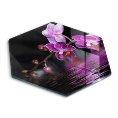 Stiklinė pjaustymo lenta Orchidėjų zen vanduo, 40 cm kaina ir informacija | Pjaustymo lentelės | pigu.lt