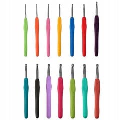 Набор крючков для вязания, разноцветные крючки для вязания, 14 шт., от 2 до 10 мм цена и информация | Принадлежности для вязания крючком | pigu.lt