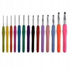 Набор крючков для вязания, разноцветные крючки для вязания, 14 шт., от 2 до 10 мм цена и информация | Принадлежности для вязания крючком | pigu.lt