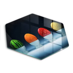 Stiklinė pjaustymo lenta Abstraktūs vaisių kiaušiniai, 40 cm цена и информация | Разделочная доска | pigu.lt